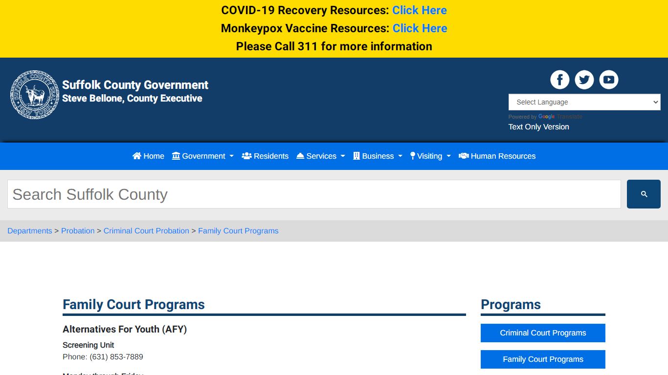 Family Court Programs - Suffolk County, New York